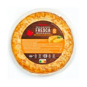 Auchan Tortilla Fresca de Patatas, sin Cebolla y Elaborada sin Gluten 600 G. Producto Alcampo
