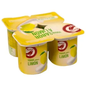 Auchan Yogur con Sabor a Limón 4 X 125 G. Producto Alcampo 500 G
