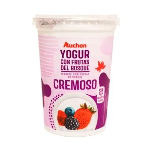 Auchan Yogur Cremoso con Frutos del Bosque 500 G. Producto Alcampo