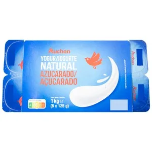 Auchan Yogur Natural 8 X 125 G Producto Alcampo. 1000 G