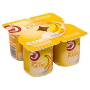 Auchan Yogur Sabor a Plátano 4 X 125 G. Producto Alcampo 500 G