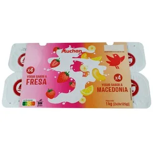 Auchan Yogures de Sabores Variados (4 de Fresa y 4 de Macedonia) 8 X 125 G Producto Alcampo. 1000 G