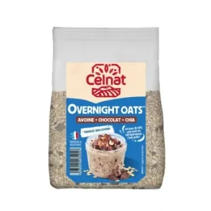 Avena con Chocolate y Chía Celnat Overnight 300 G.