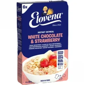 Avena Instantánea con Chocolate Blanco y Fresas Elovena 210 G.