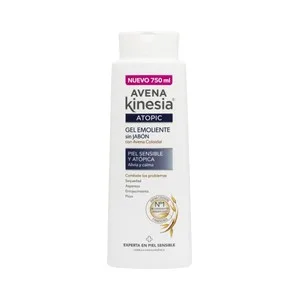 Avena Kinesia Atopic Gel Emoliente sin Jabón y con Avena Coloidal, para Pieles Sensibles y Atópicas 750 Ml.