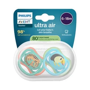 Avent Ultra Air de Philips Chupetes de 6 a 18 Meses, con Tetina con Diseño Ortodóntico 2 Uds.