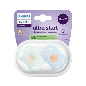 Avent Ultra Start de Philips Chupetes de 0 a 2 Meses, con Tetina con Diseño Ortodóntico 2 Uds.