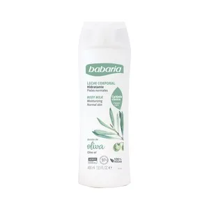 Babaria Body Milk Hidratante con Aceite de Oliva, para Pieles Normales 400 Ml.