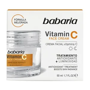 Babaria Crema Facial Antioxidante con Vitamina C, Mejoradora de la Luminosidad 50 Ml.