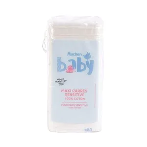 Producto Alcampo Baby Almohadillas Cuadradas de Algodón 100%, Gruesas y sin Pelusas 80 Uds.
