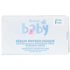 Producto Alcampo Baby Suero Salino Fisiológico Estéril, en Cómodas Monodosis 40 X 5 Ml. 200 ML