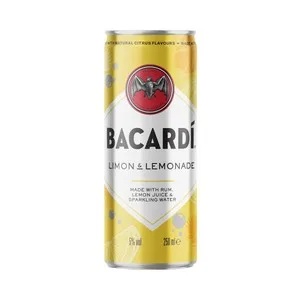 Bacardi Combinado de Bacardí Carta Blanca con Zumo de Limón Bacardí Lata de 25 Cl. 250 ML