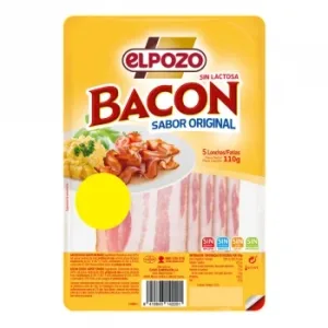 Bacon Cocido Ahumado en Lonchas el Pozo sin Gluten y sin Lactosa 110 G