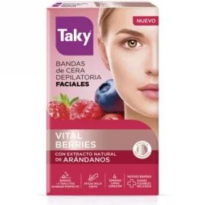 Bandas de Cera Depilatoria Faciales Vital Berries Taky 16 Ud.