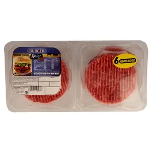Bandeja con Burger Meat Mixta (vacuno - Cero) Roler 6 X 80 G. 480 G