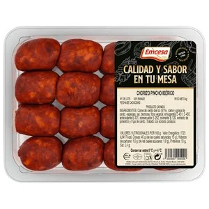 Emcesa Bandeja de Chorizo de Pincho Ibérico, Elaborado sin Gluten 337.5 G