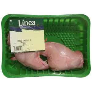 Línea Alimentaria Bandeja de Muslos de Conjeo sin Piel. 375 G