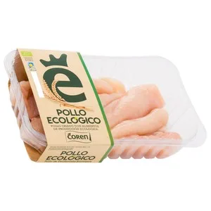 Coren Bandeja de Pechuga de Pollo Ecológico Fileteada. 300 G