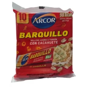 Barquillo Relleno de Crema de Turrón con Cacahuete Arcor 250 G.