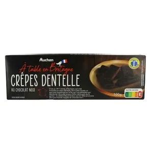 Producto Alcampo Barquillos Crujientes Chocolate Negro 100 G.