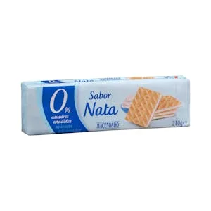 Barquillos Rellenos de Nata Hacendado 0% Azúcares Añadidos 0.21 KG