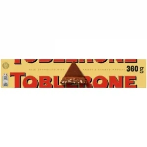 Barrita de Chocolate con Leche, Miel y Almendras Toblerone 360 G.