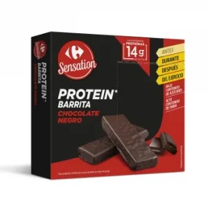 Barrita de Chocolate Negro Alta en Proteínas Carrefour Sensation 120 G