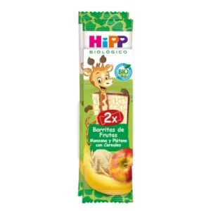 Barrita de Fruta Manzana y Plátano con Cereales Ecológicas Hipp Biológico Pack 2 Unidades 46 G.