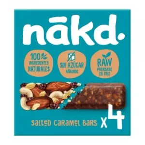 Barrita de Frutos Secos y Caramelo Salado Nakd  sin Azúcar Añadido 140 G.