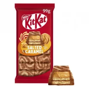 Barrita de Galleta Crujiente Bañada en Chocolate con Relleno de Caramelo Salado Nestlé Kit Kat 99 G.
