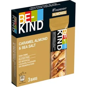 Barritas con Caramelo y Almendra con Sal Marina sin Gluten  Be-kind 90 G