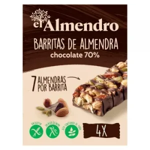 Barritas de Almendra y Chocolate Negro 70% el Almendro sin Gluten 100 G.