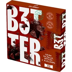 Barritas de Cacao en Polvo, Dátiles y Avellanas 3 Unidades sin Gluten B3tter
