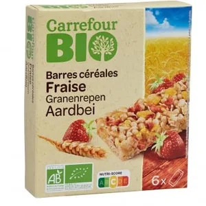 Barritas de Cereales con Fresa Ecológicas Carrefour Bio 138 G.
