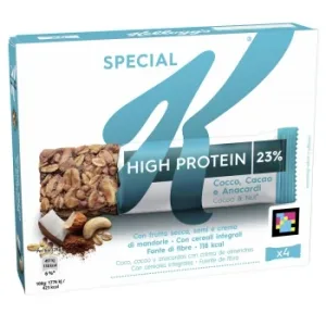 Protein Barritas de Cereales con Coco, Cacao, Anacardos y Crema de Almendra 4 Unidades Kellogg's Special K