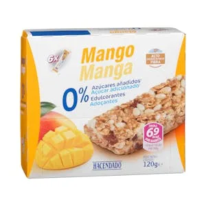 Barritas de Cereales Hacendado Sabor Mango 0.12 KG
