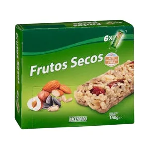 Barritas de Cereales y Frutos Secos Hacendado 0.15 KG