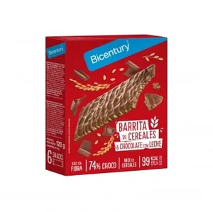 Barritas de Chocolate con Leche y Cereales Bicentury 120 G.