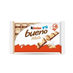 Barritas de Chocolate con Leche y Crema de Avellanas White Kinder Bueno 8 Ud.