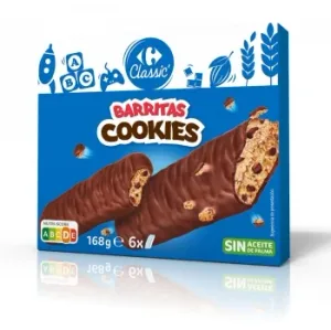 Barritas de Galleta Cubiertas de Chocolate Carrefour Classic 168 G.