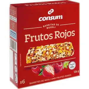 Barritas de Muesli con Frutos Rojos 126 Gr