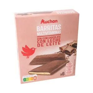 Producto Alcampo Barritas Multivitaminas Chocolate con Leche 6 Uds. 120 G.