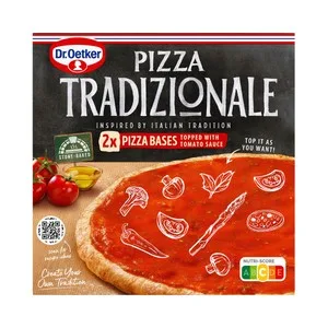Dr. Oetker Bases Congeladas con Salsa de Tomate para Pizza Tradicional 2 Uds. 610 G