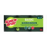 Estropajo Basic Fibra Verde Laminado Scotch-brite, Pack 3 Uds