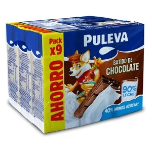 Puleva Batido con Sabor a Chocolate, Elaborado con un 90% de Leche 9 X 200 Ml. 1800 ML