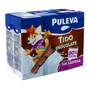 Puleva Batido con Sabor a Chocolate, sin Lactosa y Elaborado con un 90% de Leche Puleva 6 X 200 Ml. 1200 ML