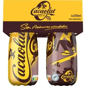 Batido de Cacao 0% sin Azúcares Añadidos sin Gluten Pack 4 Cacaolat