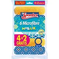 Bayeta Microfibra Mosaik Spontex, Pack 4+2 Uds.