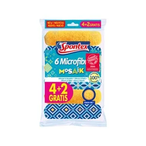 Spontex Bayetas Micrifibra Spontex Mosaik 6 Uds.