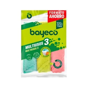 Bayeco Bayetas Multiusos (para Cualquier Superficie) de Microfibra 100% 3 Uds.